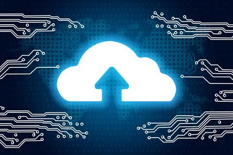 HUD digital display with cloud computing interface. Foto stock