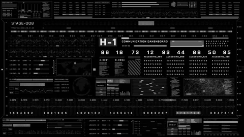 HUD digital futuristic data network communication platform Stock Footage 347653773