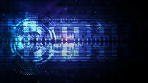 HUD Digital lines, Technology background hi-tech data connection concept. Stock Footage 186394777