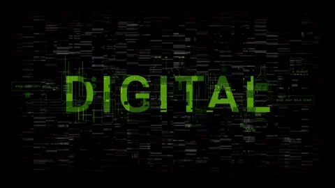 HUD Digital PNG Alpha Data Information digital programming code Yellow text. Stock Footage 290940835