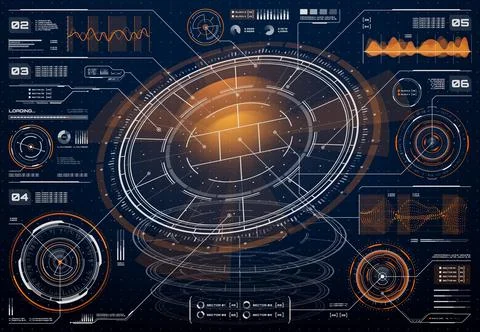 HUD digital screen interface, infographics Stock Illustration