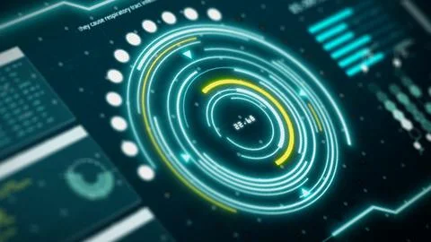 HUD digital transformation user interface computer screen display with pixe.. Stockillustratie