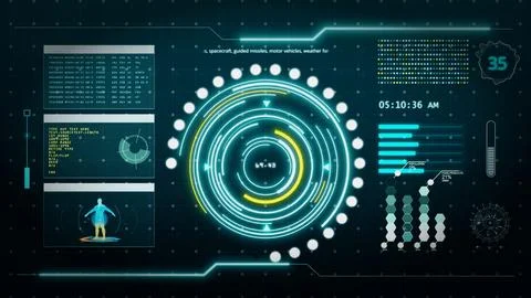 HUD digital transformation user interface computer screen display with pixe.. イラスト素材