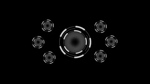 Hud display in motion, futuristic user interface with round elements and ro.. Stock Footage 332722663