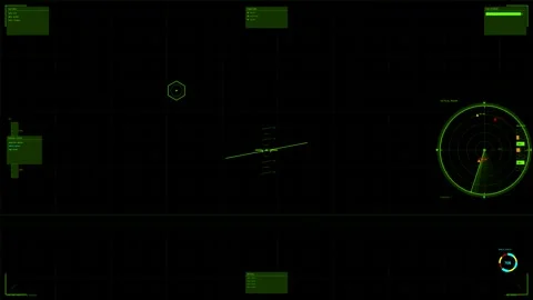 Hud display with navigation and targeting information for science fiction m.. Stock Footage 327224142
