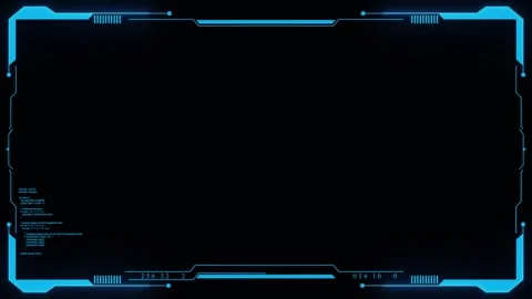 HUD display screen frames, info boxes and UI interface of future technology Stock Footage 247038320