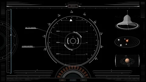HUD Display Spacecraft Screen Stock Footage 85190920