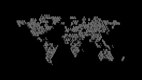 HUD dotted world map, suitable for use in hud and sci-fi projects Stock Footage 243661618