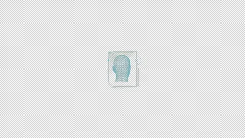 HUD element - animation of 3D human head. Stock Footage 241020912
