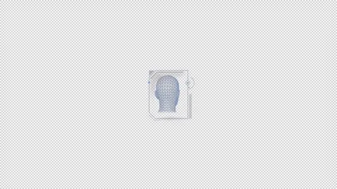 HUD element - animation of 3D human head. Stock Footage 242387051