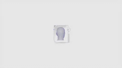 HUD element - animation of 3D human head. Stock Footage 247416073