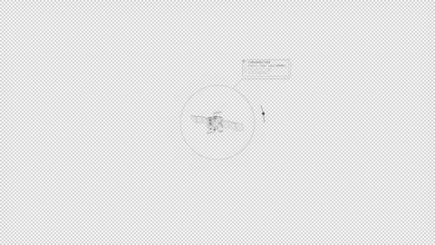 HUD element - animation of 3D satellite with a text callout. Stock Footage 244947446