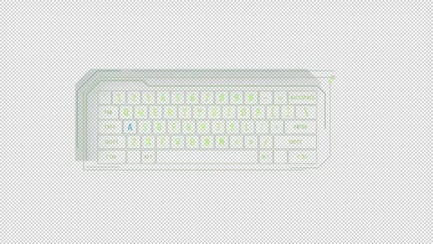 HUD element - animation of 3D virtual keyboard. Stock Footage 241020579