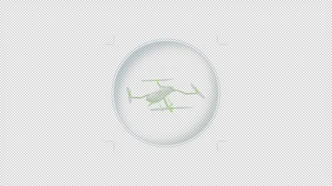 HUD element - animation of 3D virtual drone. Stock Footage 241021506