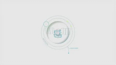 HUD element - animation of 3D virtual satellite. Stock Footage 241022978