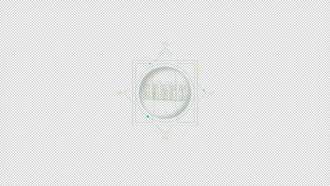 HUD element - animation of 3D virtual server. Stock Footage 241023107