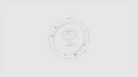 HUD element - animation of 3D virtual radio telescope. Stock Footage 241458118