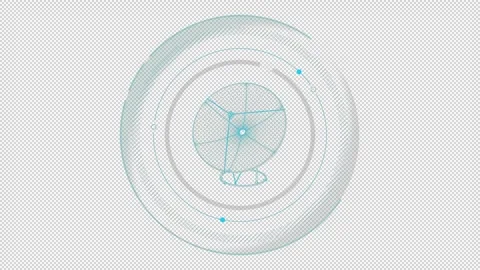 HUD element - animation of 3D virtual satellite dish. Stock Footage 241461252