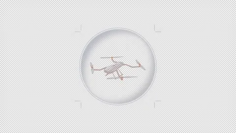 HUD element - animation of 3D virtual drone. Stock Footage 242387423