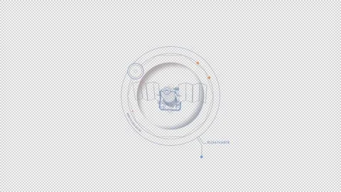 HUD element - animation of 3D virtual satellite. Stock Footage 242389107