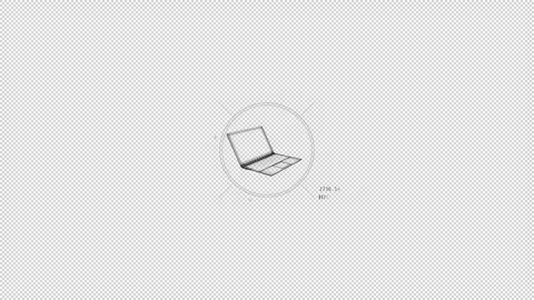 HUD element - animation of 3D virtual laptop. Stock Footage 244947361