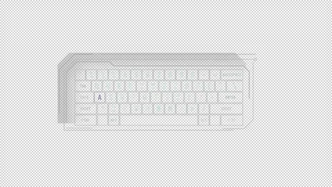 HUD element - animation of 3D virtual keyboard. Stock Footage 247148427