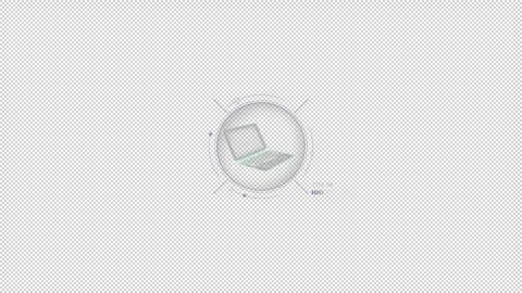 HUD element - animation of 3D virtual laptop. Stock Footage 247148625