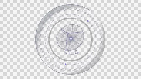 HUD element - animation of 3D virtual satellite dish. Stock Footage 247416209