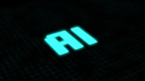 HUD Element Animation. Dark background. AI text. Technology innovation. 4K video Stock Footage 259474026