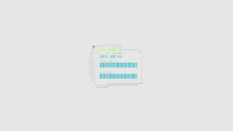 HUD element - animation of decoding abstract coordinates. Video stock 241023994