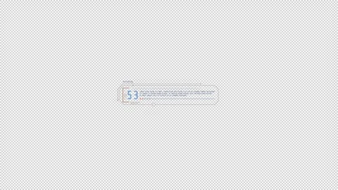 HUD element - animation of a frame with text decoding. Video stock 242390079