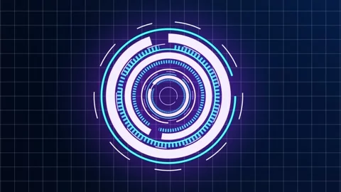 HUD element. Animation of HUD Heads up display motion graphic on grid background Stock Footage 137821765