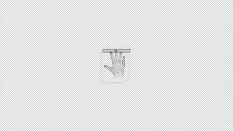 HUD element - animation of human hand scanning. Stock Footage 244947032