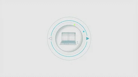 HUD element - animation of virtual laptop and pen. Stock Footage 241022631