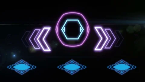 HUD Element in Hologram Style - animated element. Stock Footage