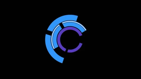 HUD element. Lines. Circles. Digital technology. Cyberspace. 23,98 fps Video stock 163402092