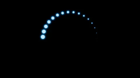 HUD element made of cyan dots moving in a circle seamless loop 3d render. 動画素材 289032947