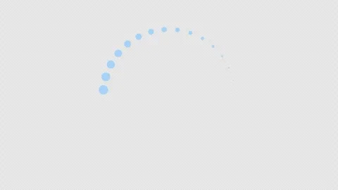 HUD element made of cyan dots moving in circle seamless loop alpha channel 3d Video stock 289034009