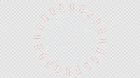 HUD element or aim target ring seamless loop alpha channel 3d render. Analysing Video stock 289034713