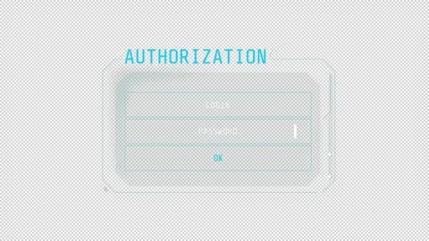 HUD element password entry - animation of authorization window. Stock Footage 241502942