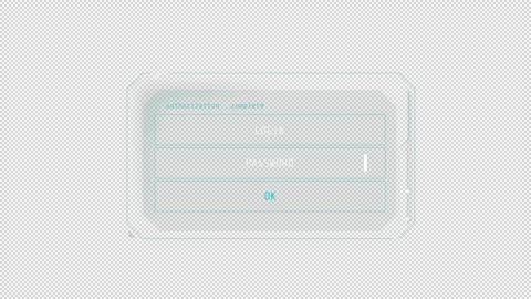 HUD element password entry - authorization window animation. Stock Footage 241502932