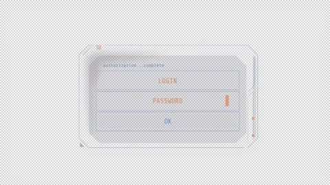 HUD element password entry - authorization window animation. Stock Footage 244825781