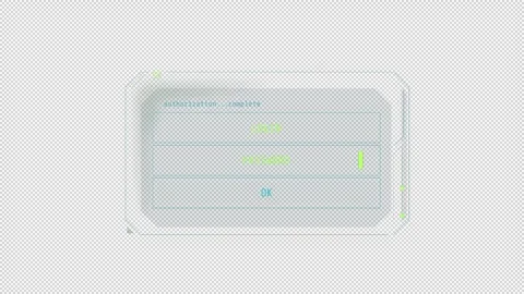 HUD element password entry - authorization window animation. Stock Footage 245466814