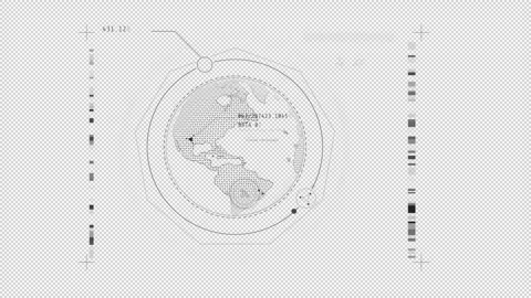 HUD element - planet Earth with data infographics. Stock Footage 241457600