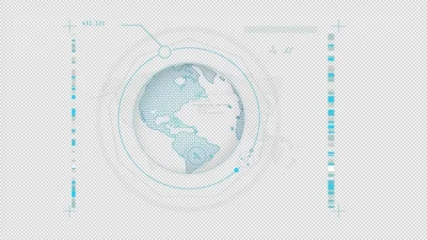 HUD element - planet Earth with data infographics. Stock Footage 241461053