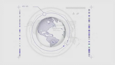 HUD element - planet Earth with data infographics. Stock Footage 247148790
