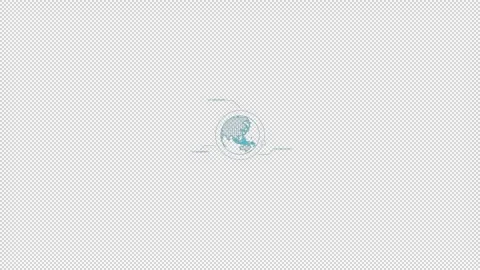 HUD element rotating globe with coordinate callouts Stock Footage 245466850