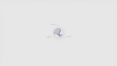 HUD element rotating globe with coordinate callouts Stock Footage 247148784