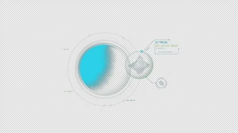 HUD element - rotating Moon with scientific infographics. Video stock 241022300