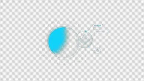 HUD element - rotating Moon with scientific infographics. Video stock 241461113